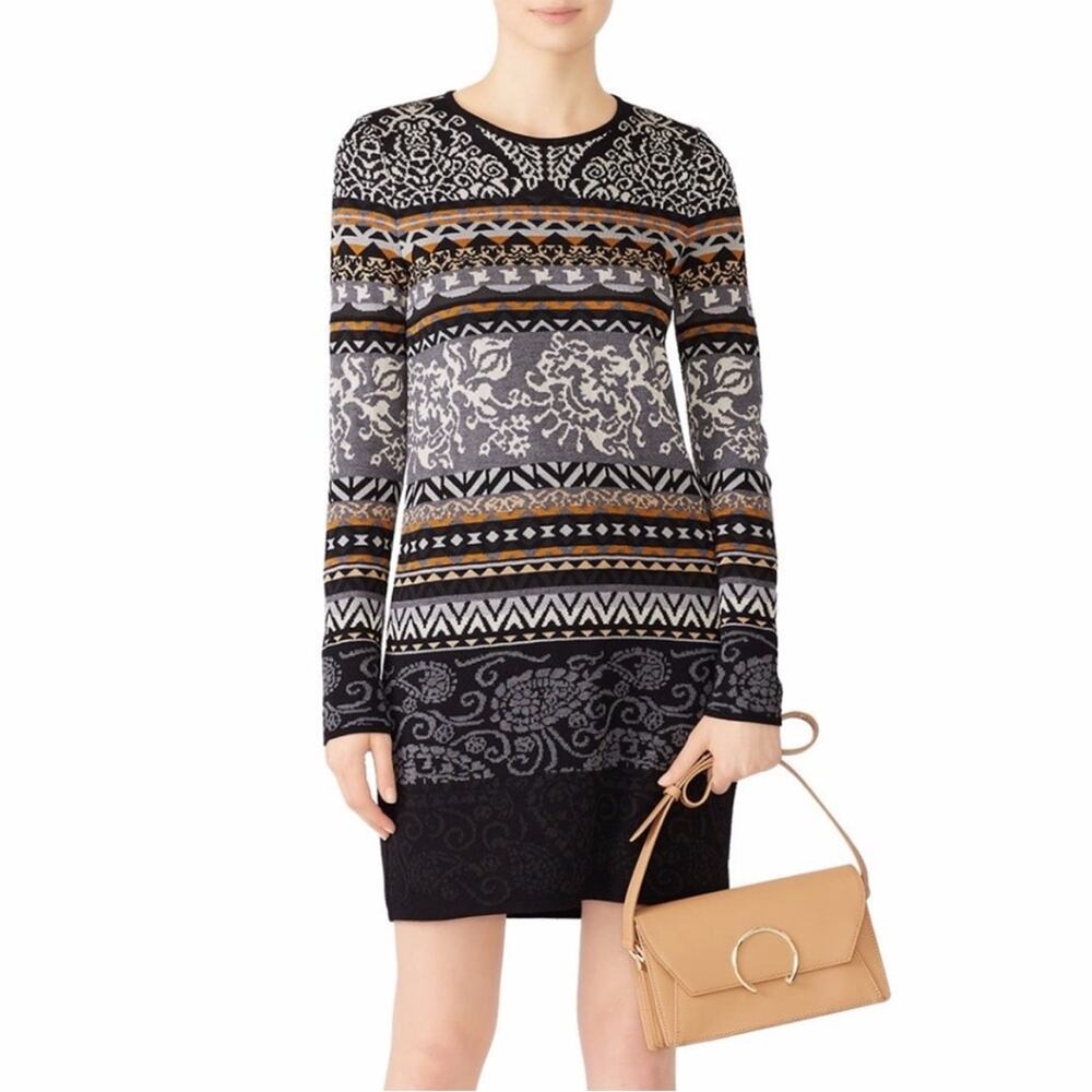 Fuzzi Nordique Wool Blend Sweater Mini dress multicolor - XS